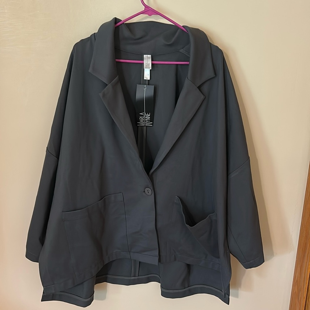 Marla Wynne Layers grey blazer nwt size 2X